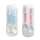 thumbnail image 1 of 2 juegos de cucharas para bebés, juego de cuchara y tenedor flexibles para aprender a comer, vajilla para niños, 1 of 5
