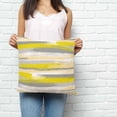 thumbnail image 2 of Yellow Gray Stripes Pillow Covers 16x16 Inch Decorative Throw Pillow Cover, Watercolor Modern Abstract Minimalist Sofa Pillowcases Accent Cushion Case Home Decor Bedroom Living Room, 2 of 6