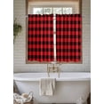 thumbnail image 7 of Kitchen Curtains 45 Inches length, Red Black Buffalo Plaid Window Treatment Curtain Drapes, Black Red Checkered Lightweight Window Panels for Living Room Bedroom, 52"x45", 2 Panels, 7 of 7