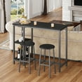 thumbnail image 2 of Aiho 3-piece Bar Table Set , Dining Table Set with 3 Storage Shelves For Dining Room , Black, 2 of 8