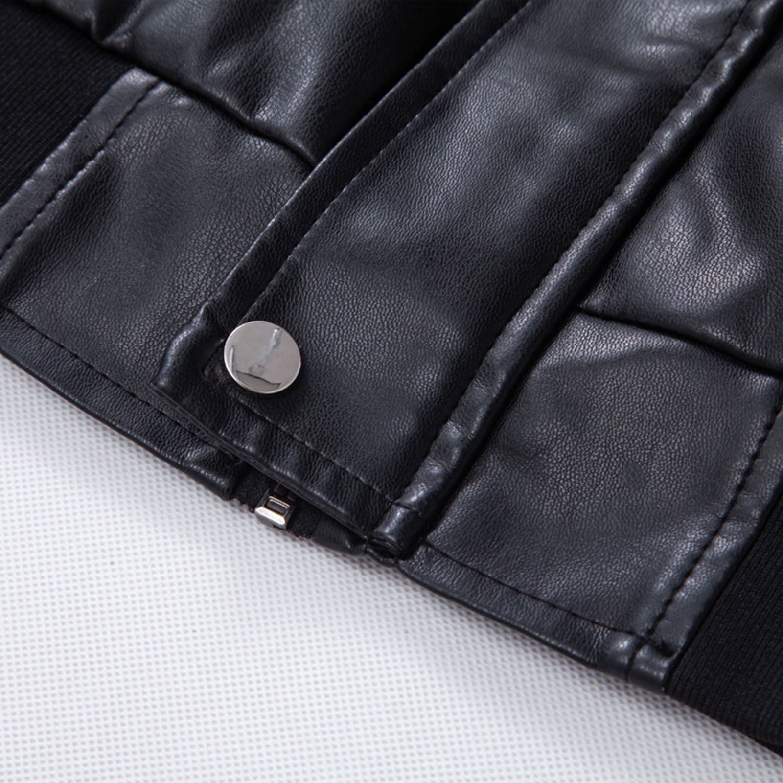 Mens Leather Jacket Full Zip Motorcycle Jackets Long Sleeve Retro Bomber Jackets Waterproof Lapel Collar Windbreak Coat Padded Waterproof Baseball Coat Fall Winter Warm Outwears