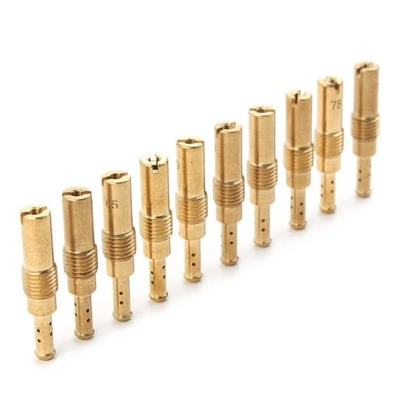 BFYWAL 10 Pieces Carburetor Carb Slow Pilot Jet Kit 55 58 60 62 65 68 70 72 75 78 for PWK Keihin OKO CVK NSR KSR Carb Set Injector Nozzle