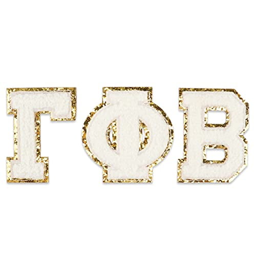Sorority Shop Gamma Phi Beta Chenille Letter Stickers - Adhesive Back, Set of 3 Greek Letters