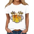 thumbnail image 2 of Fiudx Ofertas Del Día Blusa de Manga Corta con Estampado de Moda para Mujer, Camiseta con Cuello Redondo, Tops Informales, 2 of 5