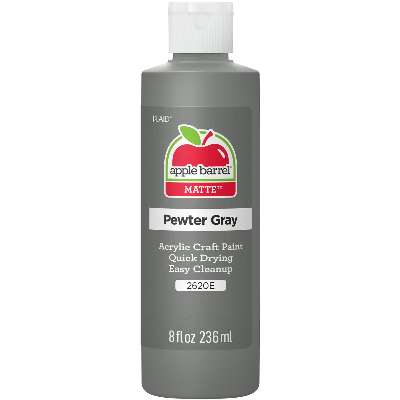 (3 pack) Apple Barrel Acrylic Craft Paint, Matte Finish, Pewter Grey, 8 fl oz