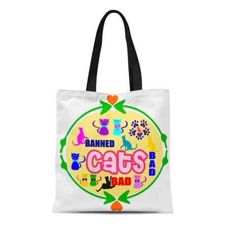 Naughty Kitty - SIDONKU Canvas Tote Bag Pussy ???? Cute Naughty Cat Family Fabulous Tote Kitty Reusable Handbag Shoulder Grocery Shopping Bags