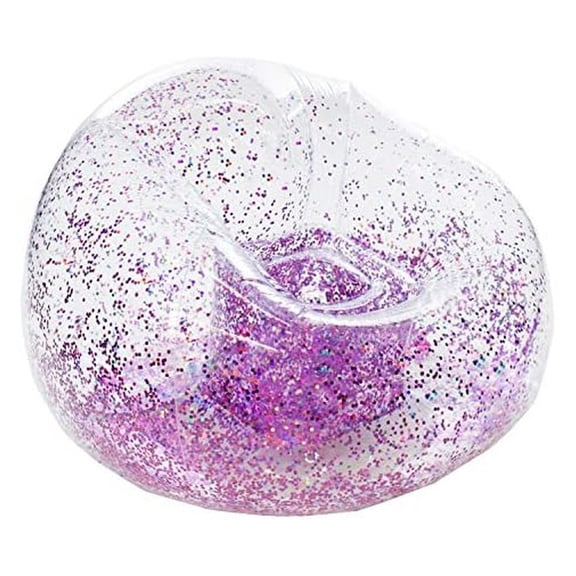 Kids Glitter Inflatable Chair (Pink) - Beanless Beanbag Chair for Dorms, , Indoor and Outdoor Use.