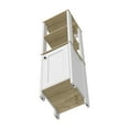 thumbnail image 4 of CoSoTower Linen Cabinet Jannes, Two Open Shelves, Single Door, Light Oak / White Finish, 4 of 9