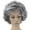 silver grey, variant on Women's Wig - 2 Tone Grey White Ombre Synthetic Short Layered Curly Hair Wig with Puffy Bangs