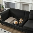 thumbnail image 3 of 83" Modern Leather Sofa with Nails for Living Room - Solid Wood Frame, 3 of 12