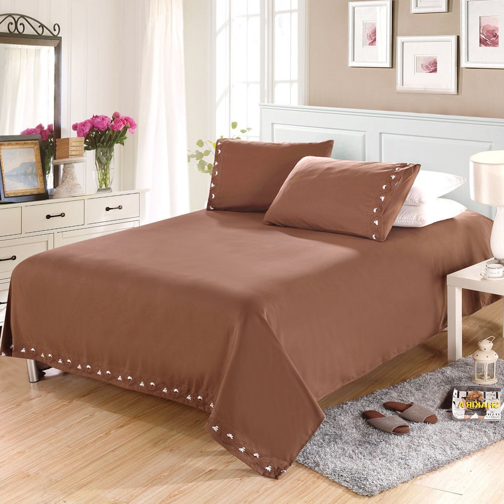 Details about   Plain QUILT Cover Bedding Set Cotton SOLID Fitted King Bed Sheet+Pillow Cases UK 