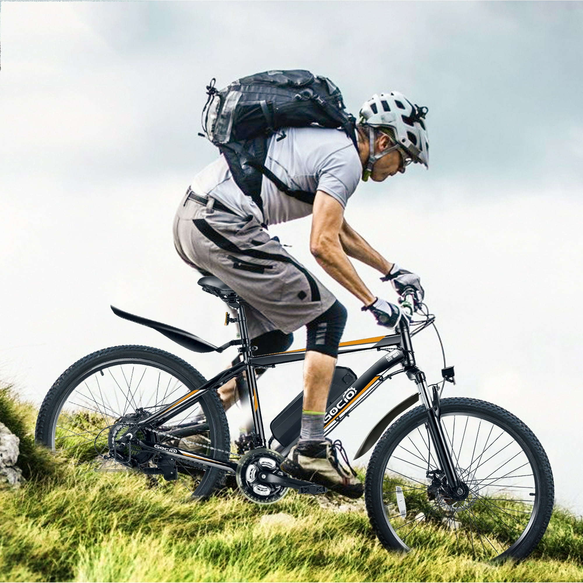 Gocio Peak 750W Electric Bike 26" Electric Bicycle for Adults Max 19.8mph Cruise Control System Ebike, 48V 375Wh Mountain Bike, 21 Speed for Man Woman UL2849 Certified