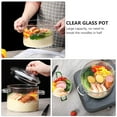 Clear Glass Noodles Bowl with Lid High Temperature Glass Porridge Pot