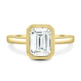 thumbnail image 2 of ESTE ORIGIN 2.00Ct Emerald Cut Bezel Set Lab-Grown Diamond Solitaire Engagement Ring in 18K Yellow Gold for Women US 9.5, 2 of 6