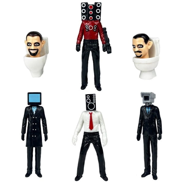 6: a Set Skibidi Toalett Action Figur Set Spel Docka Figur Leksaker Barn Födelsedagspresenter Jul P
