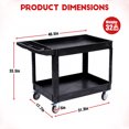 thumbnail image 6 of Telyswee Two Shelf Heavy Duty Rolling Utility Cart Service Cart 550lbs, Black, 6 of 9