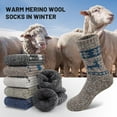 thumbnail image 3 of 5 Pairs Merino Wool Socks for Men, Super Thick Hiking Thermal Socks for Cold Weather, 3 of 6