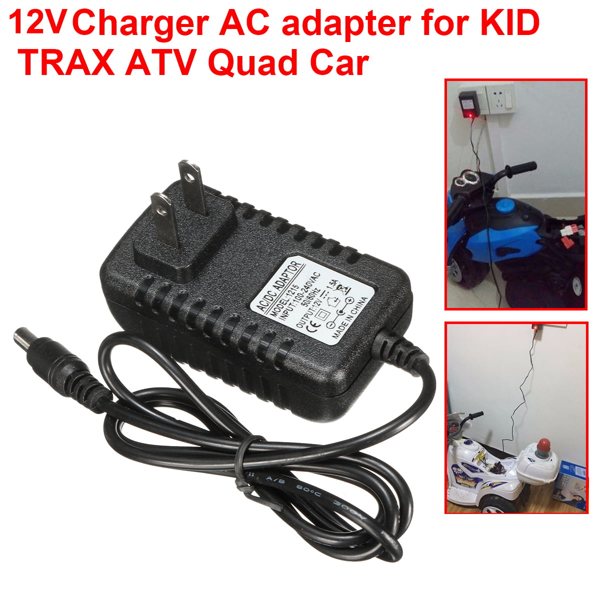 Battery Charger for Electric Ride on Cars Jeep Quad Bike 6v 1000mA 1A 