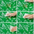 thumbnail image 6 of Vinyl Tablecloth with Flannel Backed Waterproof Oil-Proof PVC Table Cloth Wipeable Spill-Proof Plastic Table Cover for Indoor and Outdoor(Blue Leaves, 60 x 102 Inch Rectangle), 6 of 6