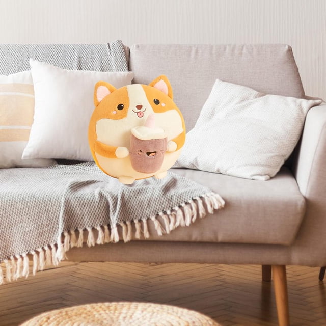 Juguete de peluche Corgi Hugo Decorativo regalo suave ojos abiertos