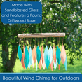 thumbnail image 3 of Blue Handworks Wind Chimes Coral and Teal Glass Wind Chime Garden Decor, 3 of 8