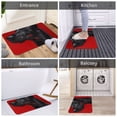 thumbnail image 5 of Rateoe Black Dog Red Background Pattern Flannel Door Mat Indoor Outdoor Entrance, Waterproof All-Weather Doormat,Fade Resistant, Low Profile Entryway Mat 16x24in, 5 of 7