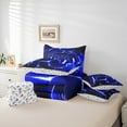 thumbnail image 6 of Feelyou Futuristic Gamepad Boys Bedding Comforter Set 7pcs, Neon Navy Honeycomb King Bedding Sets, Geometric Abstract Reversible Bed Sheets, Lightweight Room Decor, 3pcs, 6 of 7