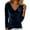 Blue, variant on BLVB Womens Long Sleeve Velvet Tops Dressy Elegant Wrap V Neck Ruched Blouses Slim Fitted Casual Work Shirts with Button