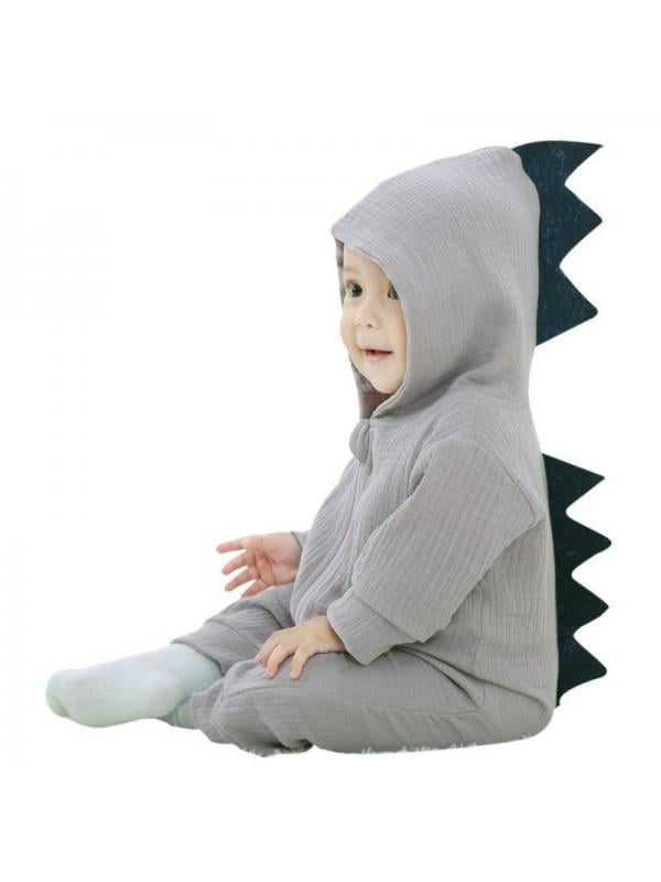 Vinjeely Infant Baby Boys Girls 3D Dinosaur Hooded Romper Jumpsuit Outfits Clothes 0-18Months
