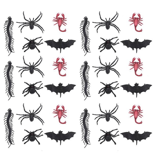 50 piezas de accesorios de broma de insectos para decoraciones de Halloween