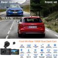 thumbnail image 2 of 4K Dash Cam Front and Rear, Full HD 2160P Dual Car Dashboard Camera Recorder, 3" IPS Dual Camerawith WiFi, APP control, GPS, WDR Night Vision, Sony Sensor, G-Sensor, 170° Wide Angle, Speed Warning, 2 of 12