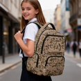 thumbnail image 4 of HUIACONG Tan Camo Bow School Backpack for Boys Girls Ages 6-18 Water Resistant Multi Pocket Padded Adjustable Straps Large Capacity Bookbag for Elementary Middle High School Daily Use, 4 of 7