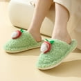 thumbnail image 2 of Vedolay Women's Slippers Fuzzy Plush Cozy Winter Bedroom Shoes Slippers for Indoor Green,37, 2 of 5