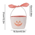 thumbnail image 3 of Sahpxhe Halloween Basket Handheld Bow Embroidered Candy Bag Gift Bags,Pumpkin Ghost Bucket Tote for Trick-Or-Treat,Party Decor and Storage,12.2x6.50in Orange-B, 3 of 6