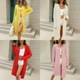 thumbnail image 4 of Women's Long Sweater Cardigan Oversized Fall Dressy Coatigan Light Casual Hooded Knit Outwear Open Front Button Sweater, 4 of 5