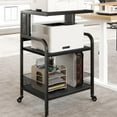 thumbnail image 1 of QinaQin Industrial-Grade Three-Tier Scroll Printer Trolley, Gray Printer Stand, with Power Socket, USB Charging Port, Adjustable Storage Shelf and Metal Frame, 1 of 8