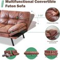 thumbnail image 3 of Opoiar Futon Sofa Bed,Lounge Memory Foam Sleeper Couch Room Convertible Studio Apartment,Dorm,Home Office 71&times;33&times;31.5IN, Brown My Lux Decor Round, 3 of 5