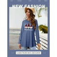 thumbnail image 3 of QAFOPEH Women Christmas Print Crew Neck Long Sleeve High-Low Hem Solid Color Top, 3 of 6