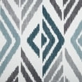thumbnail image 5 of No. 918 Sora Print Ikat Geometric Semi-Sheer Grommet Curtain Panel 40" x 63" , Teal/Ikat, 5 of 5