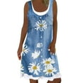 thumbnail image 1 of CHUANK Robes pour Femmes Décontractées Été Plage Printemps à Rayures Imprimé Mignon Soleil Sans Manches Vêtements de Vacances Robe Formelle pour Femme Vestido de Mujer, 1 of 5