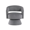 thumbnail image 2 of Luxury Dark Gray Corduroy Swivel Chair, Solid Wood Base, Home Decoration Modern Frame, Furnishing, 2 of 6