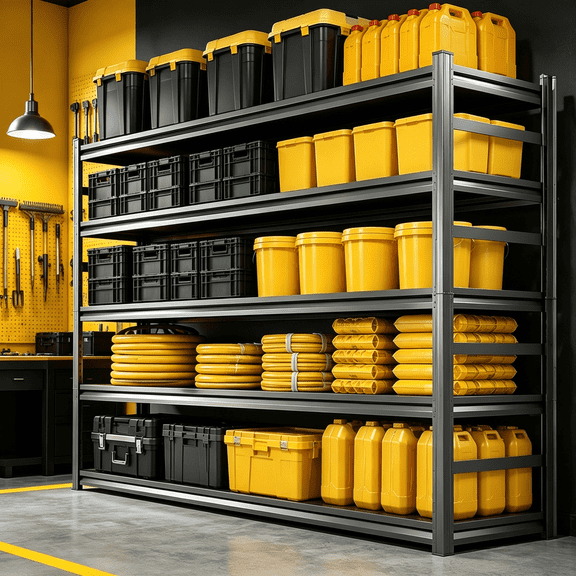 36" W Garage Shelving,5-Tier Heavy Duty Shelving Unit,3000LBS Adjustable Metal Storage Shelves,Storage Rack Units for Industrie,Shed,Warehouse,Basement,Black,36" W x 16" D x 72" H
