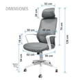 thumbnail image 4 of Silla de Oficina Gris Estilizada Ejecutiva con Cabecera TOPLIVING Top Living Silla gris Estilizada ejecutiva con cabecera, 4 of 6