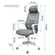 thumbnail image 4 of Silla de Oficina Gris Estilizada Ejecutiva con Cabecera TOPLIVING Top Living Silla gris Estilizada ejecutiva con cabecera, 4 of 6