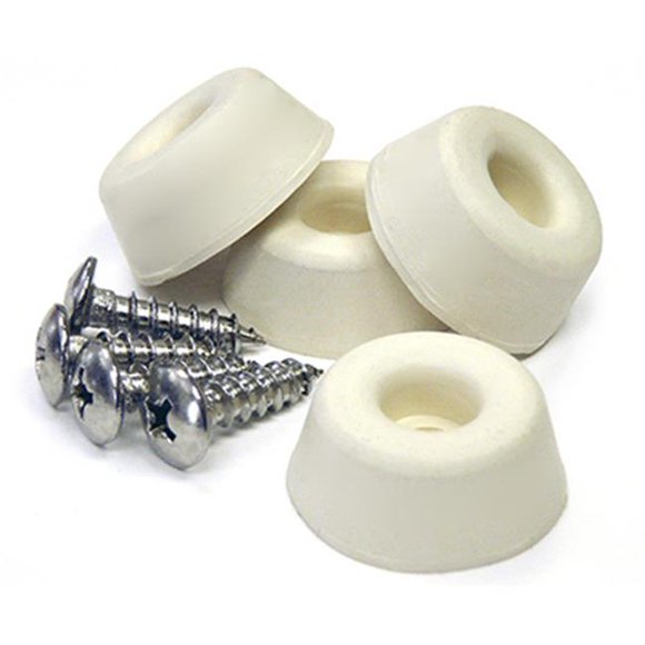 1 in. TruGuard Screw On Rubber Bumpers, Almond - Pack of 4