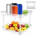 thumbnail image 1 of Organizador de plato giratorio Lazy Susan para gabinete, transparente, con 4 ventosas, cuadrado, giratorio de 360°, para especias, 10,6 x 7,5 pulgadas, 1 of 8