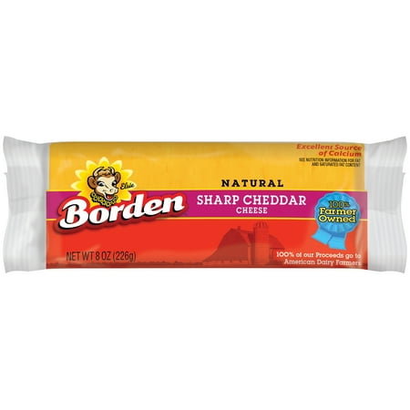 Borden® Natural Sharp Cheddar Cheese 8 oz. Brick