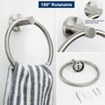 thumbnail image 3 of Bathroom Hardware Set 2 Pieces Towel Ring and Toilet Paper Holder 304 Stainless Steel Hand Towel Holder and Towel Hanger Wall Mounted (Brushed Nickel), 3 of 5