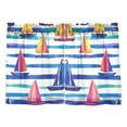 thumbnail image 7 of Yayeee Kitchen Curtains Tier Pair Light Filtering 27"x36" Rod Pocket Short Cafe Window Panel, Blue Hand Drawn Sailboats, 7 of 7