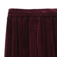 thumbnail image 6 of Womens Velvet Pants Fall Elastic Waist Drawstring Wide Leg Pants Casual Ladies Plus Size Lounge Trouser Wine, 6 of 7